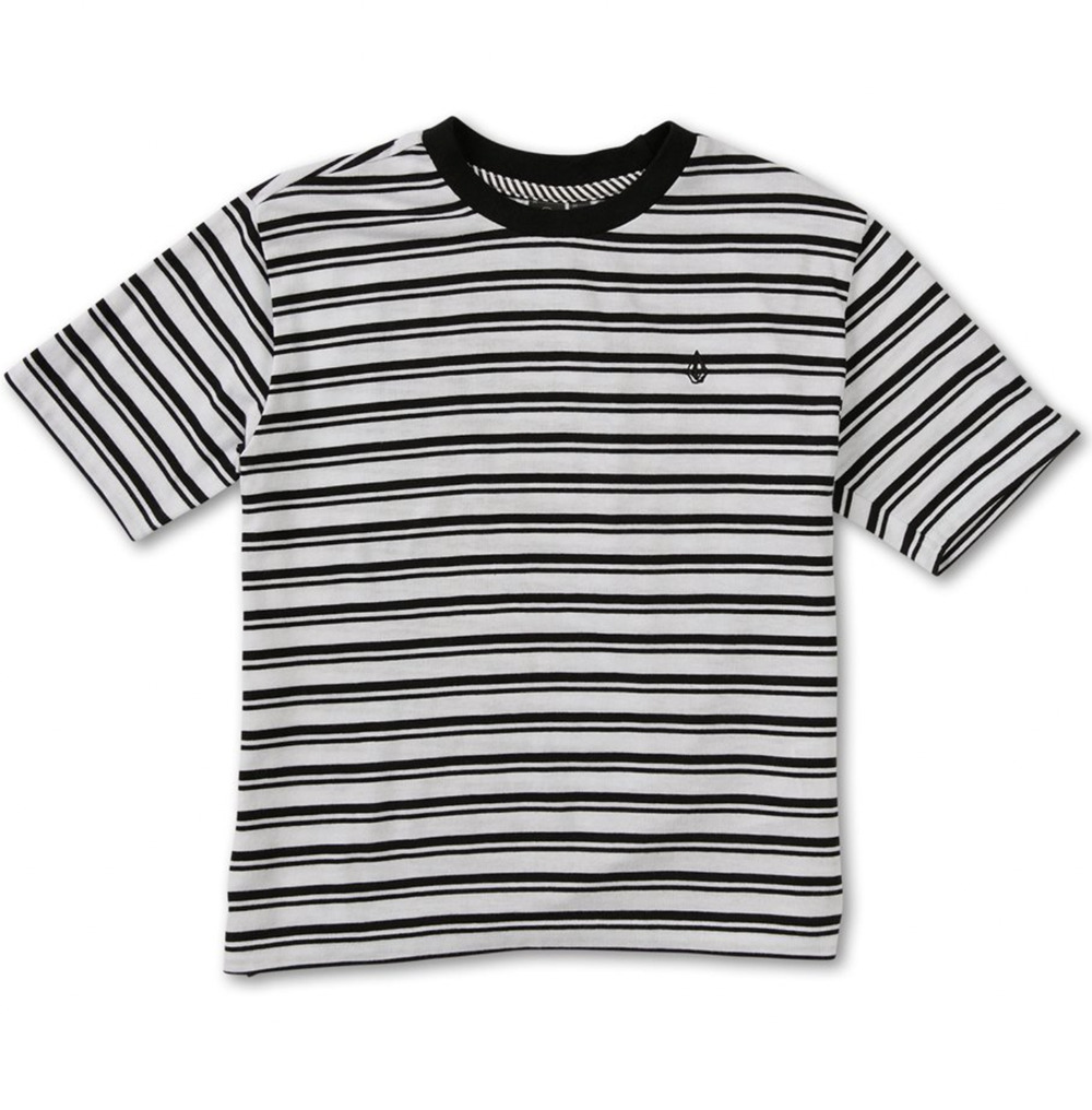 Volcom Party Pack Black White Stripe Short Sleeve T-Shirt Girls Size Medium 8 10